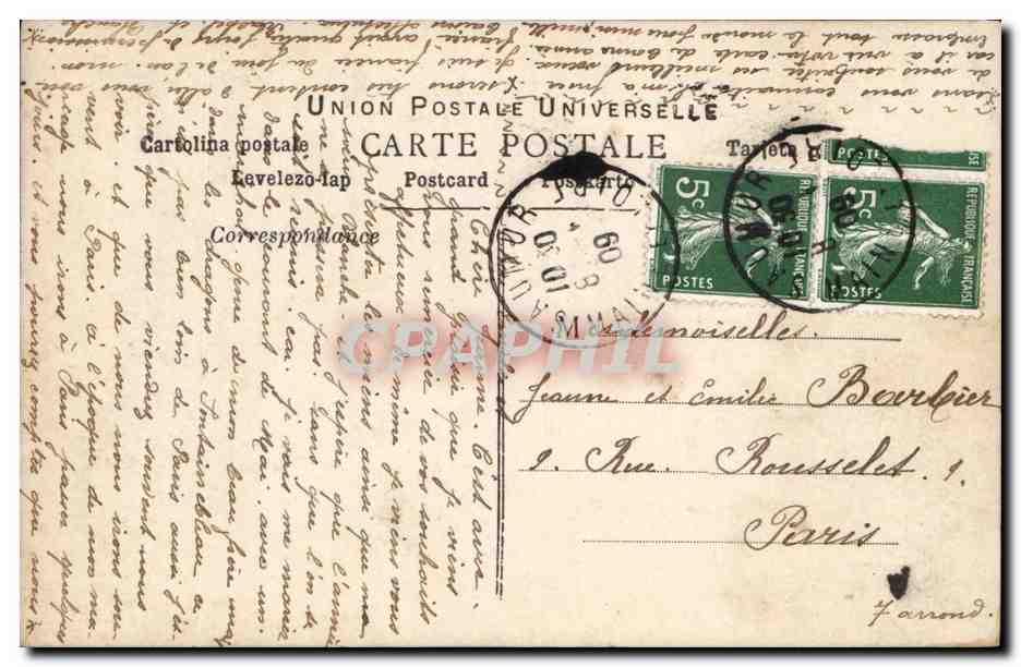 CPA Fantaisie Femme Mille baisers — Rückseite