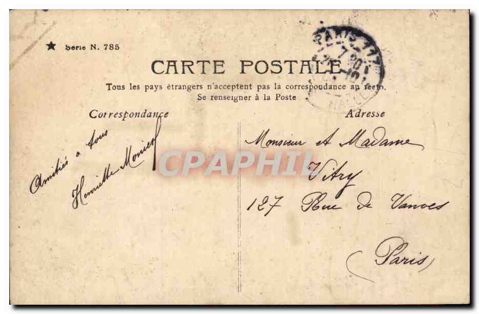 CPA Fantaisie Enfant Balcon fleuri — Verso