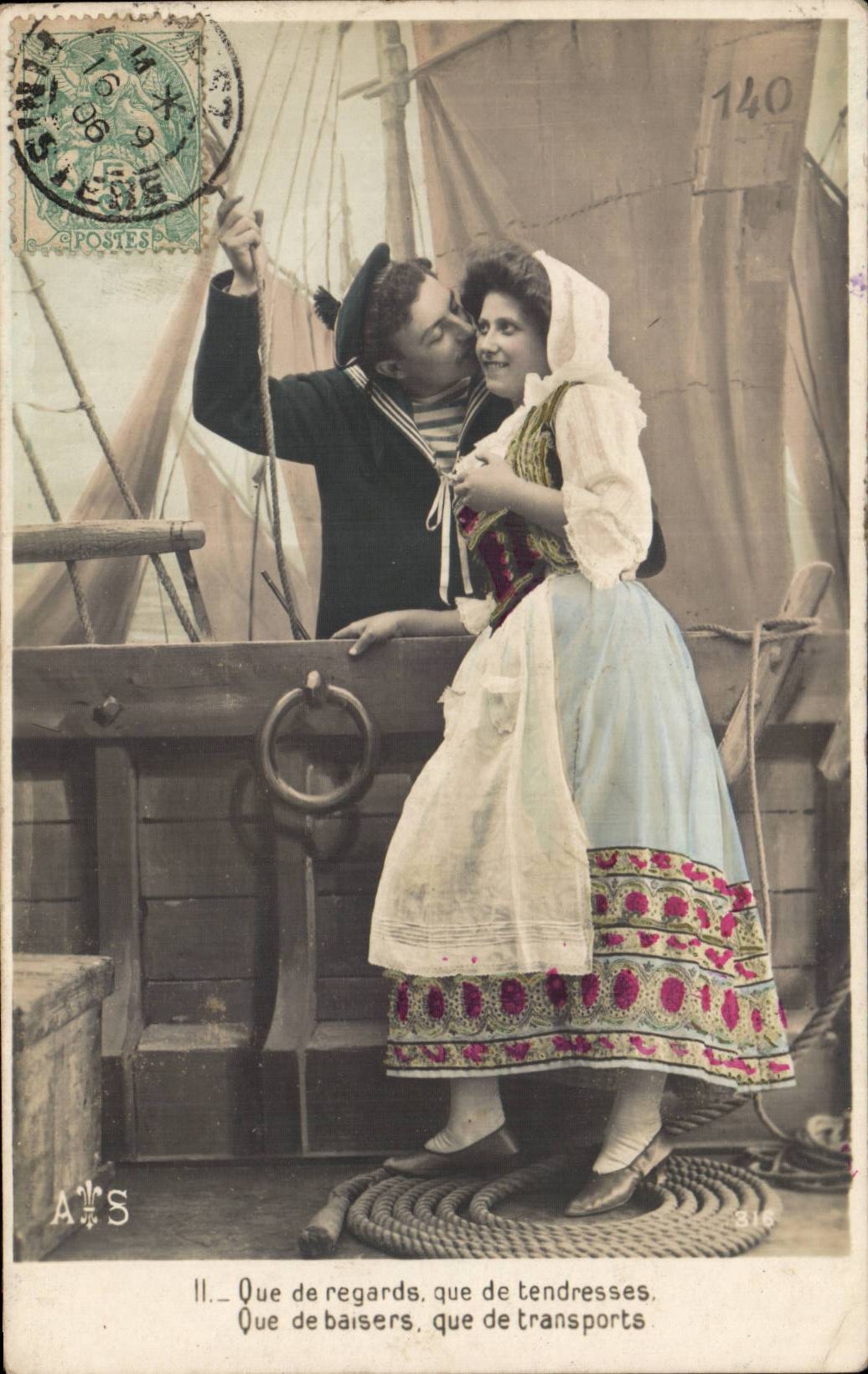 CPA Fantaisie Femme et marin