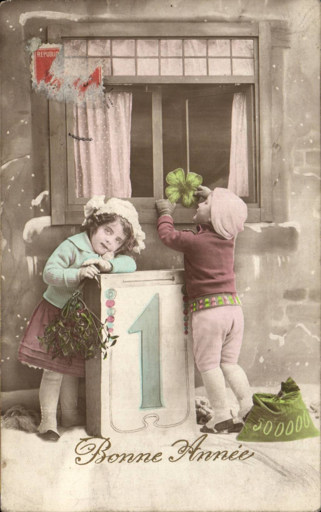 CPA Fantaisie Enfants Bonne annee