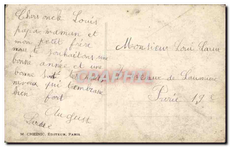 CPA Fantaisie Enfants Bonne annee — Verso