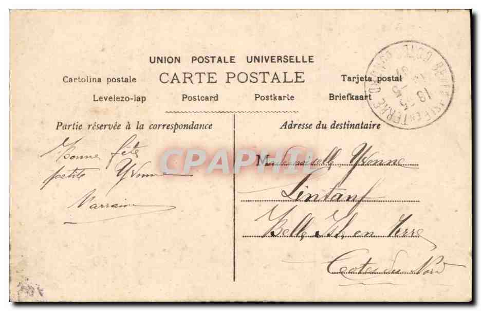CPA Fantaisie Enfant Bonne fete — Verso