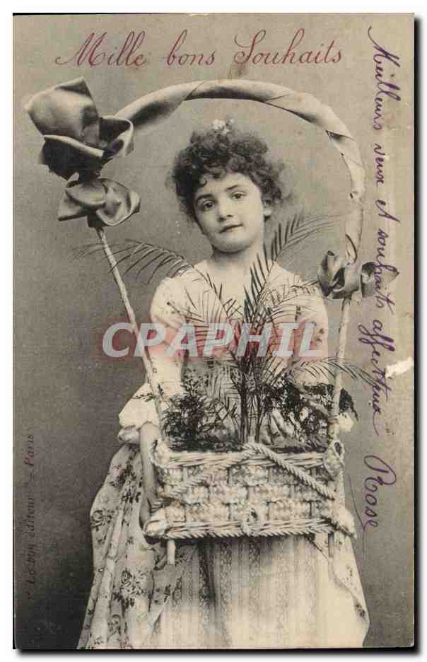 CPA Fantaisie Enfant Mille bons souhaits