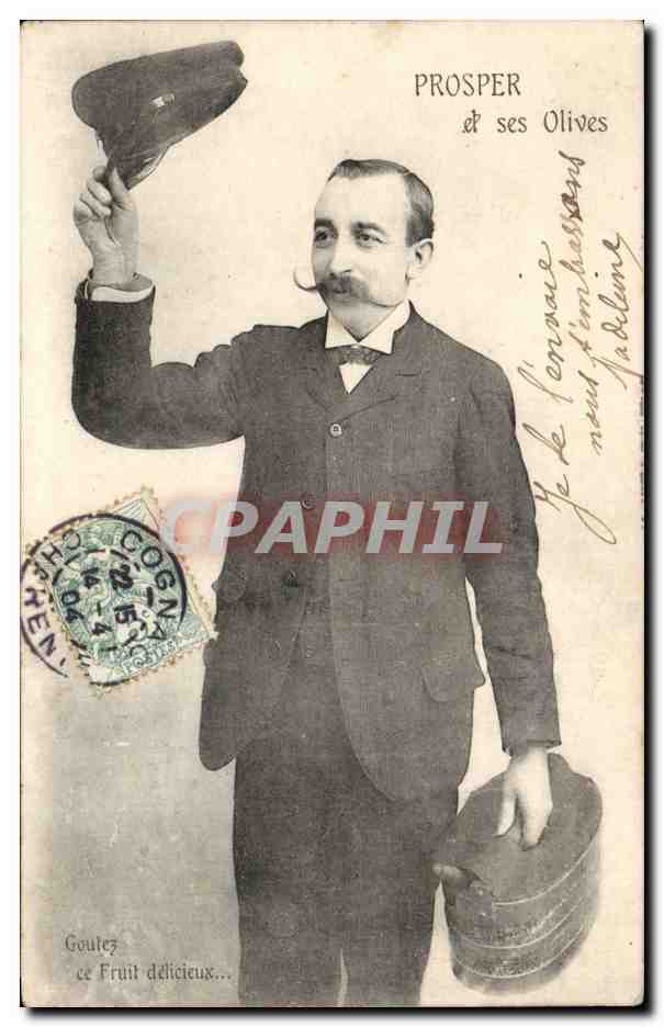 CPA Fantaisie Homme Prosper et ses olives 