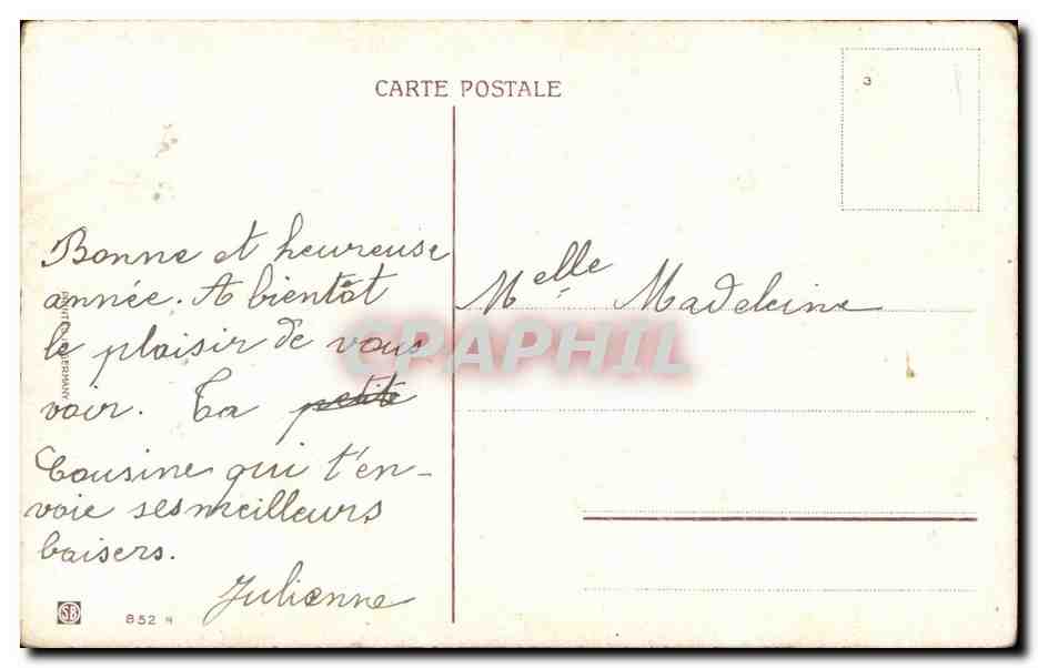 CPA Fantaisie Enfant Bonne annee — Rückseite
