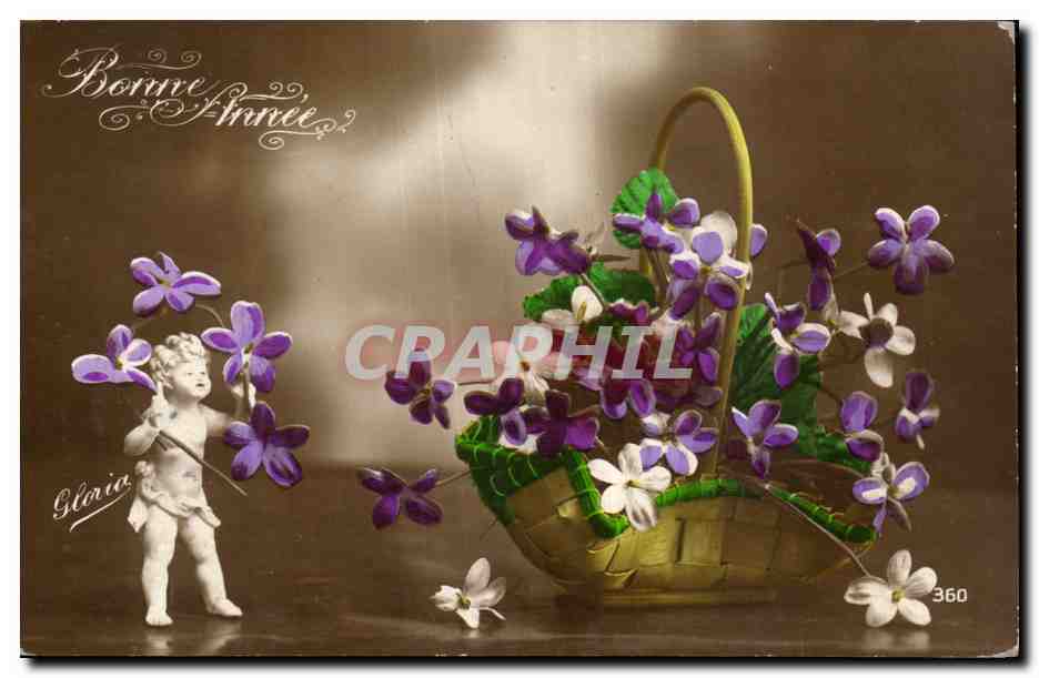 CPA Fantaisie Fleurs Bonne annee