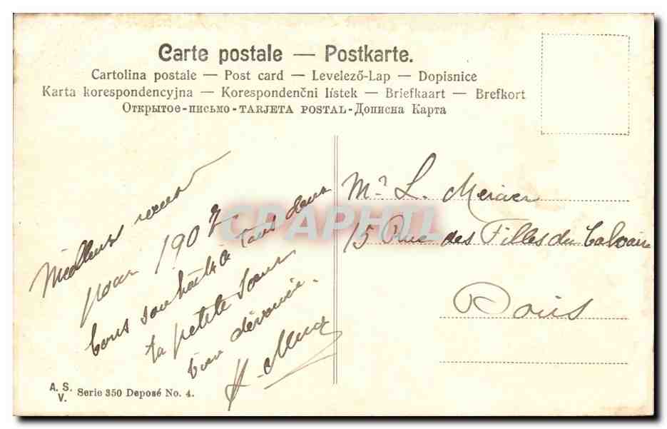 CPA Fantaisie Femme Heureuse annee — Rückseite