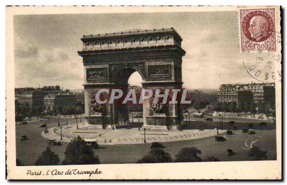Paris CPA Arc de triomphe