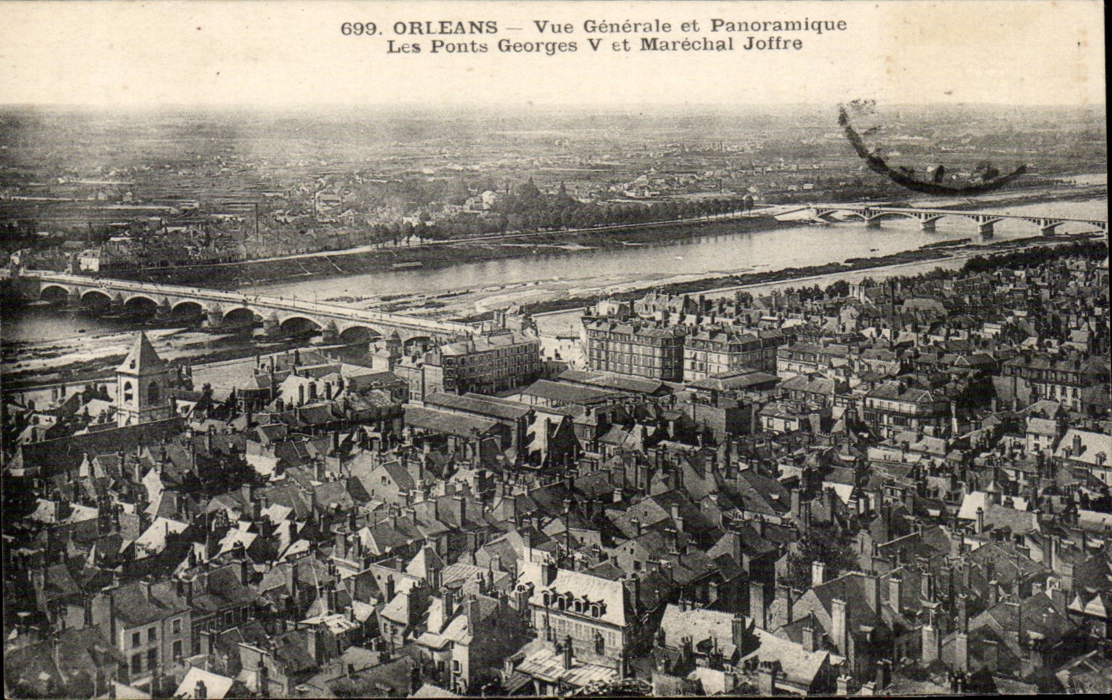 Orleans CPA Vue generale et panoramique les ponts Georges V et marechal Joffre