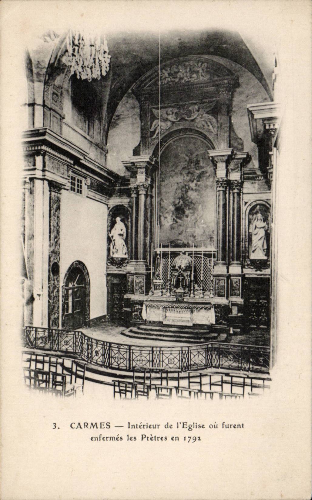 Carmes — Innenansicht der Kirche, in der die Priester 1792 eingesperrt wurden