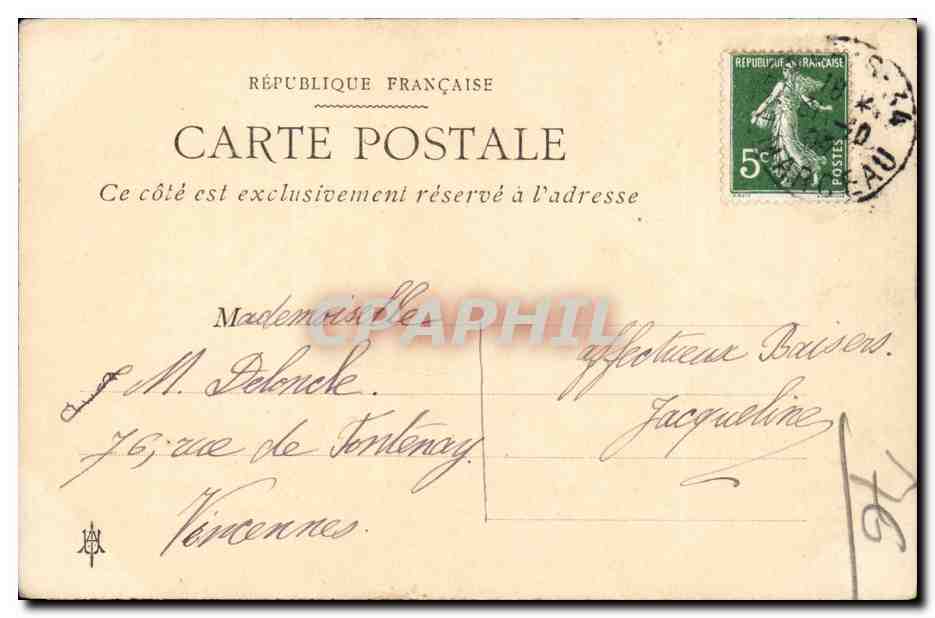 CPA Fantaisie Fleurs Dahlia — Back