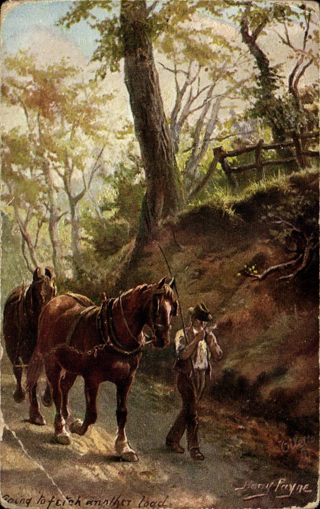 CPA Fantaisie Fermier et son cheval
