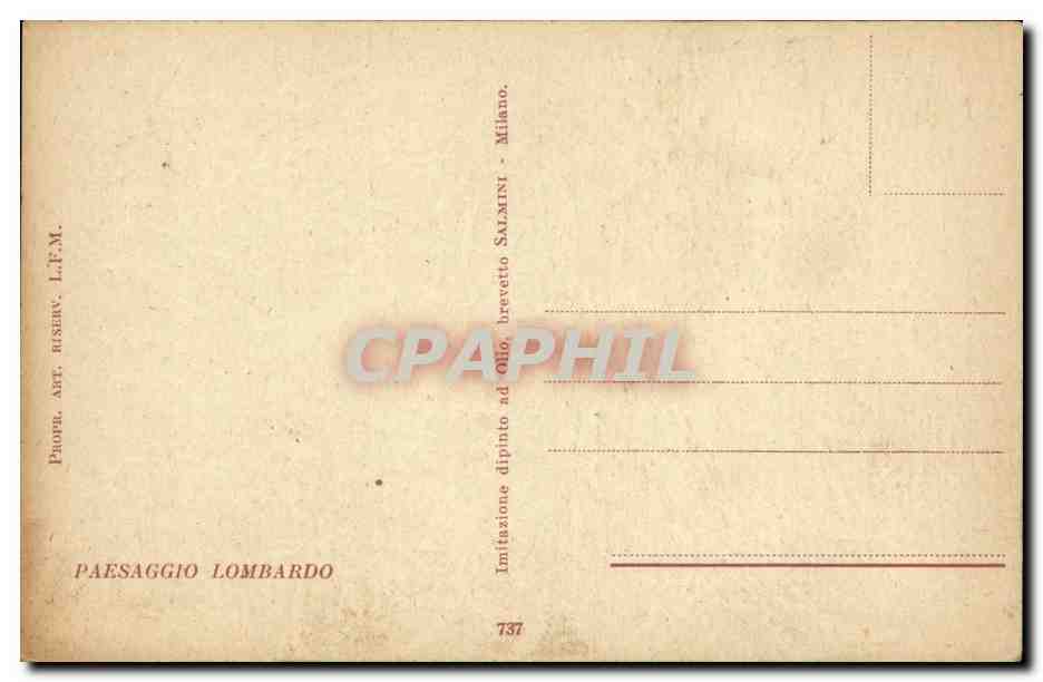 CPA Fantaisie Paesaggio Lombardo italie Italia — Rückseite