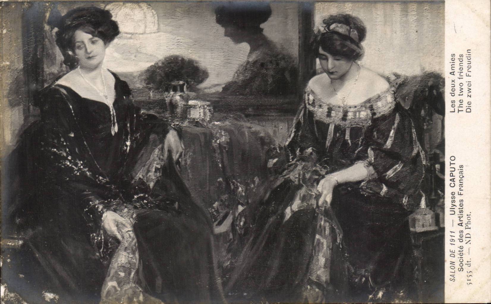 CPA Fantaisie Salon de 1911 Ulysee Caputo Les deux amies