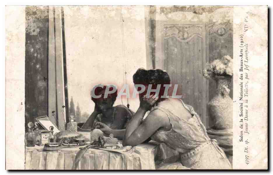 CPA Fantaisie Salon des Beaux Arts 1910 Jeune Dame a sa toilette par Jef Leempoels