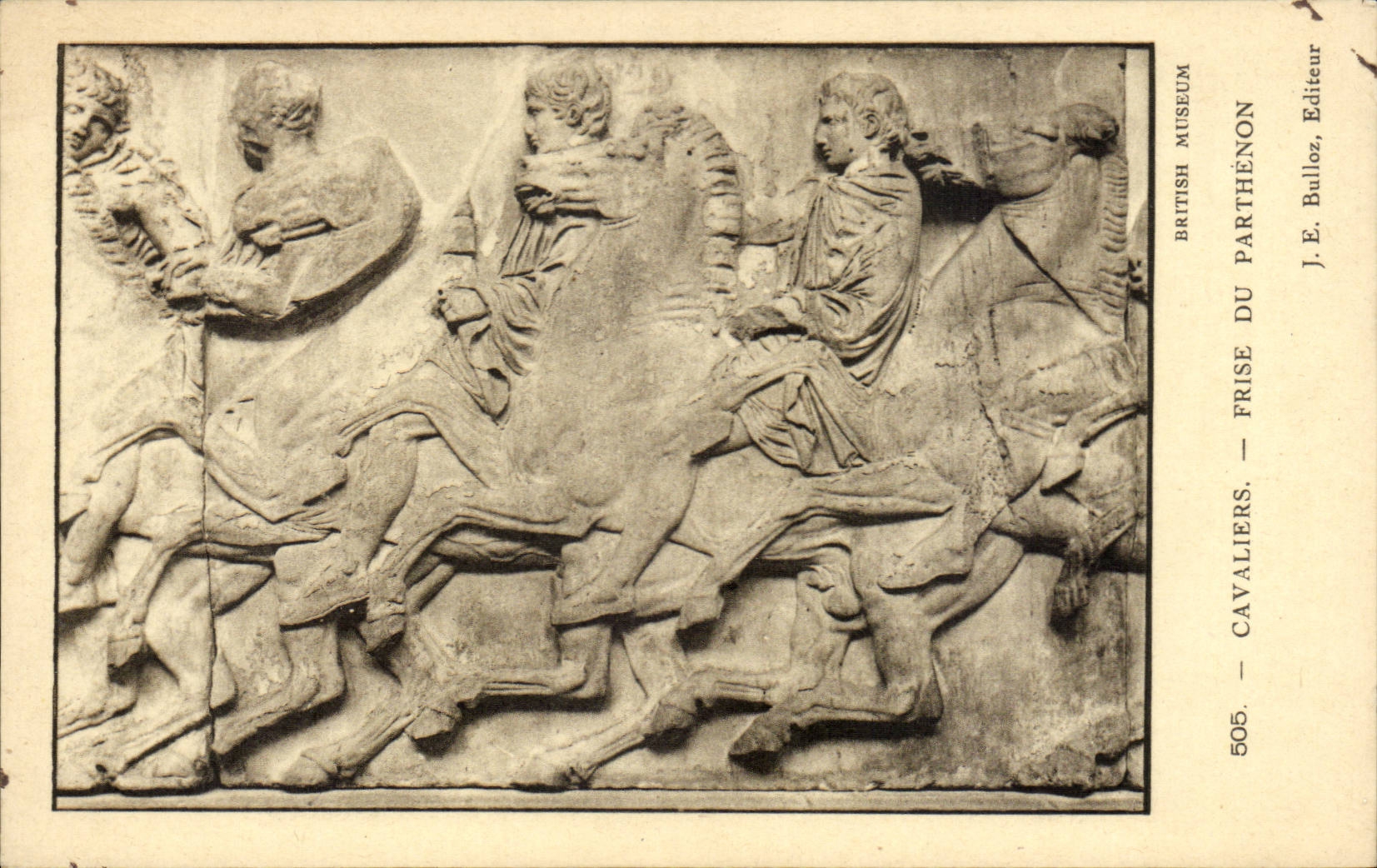 Frise du Parthénon — Cavaliers — British Museum — J.E. Bulloz, Éditeur, n° 505