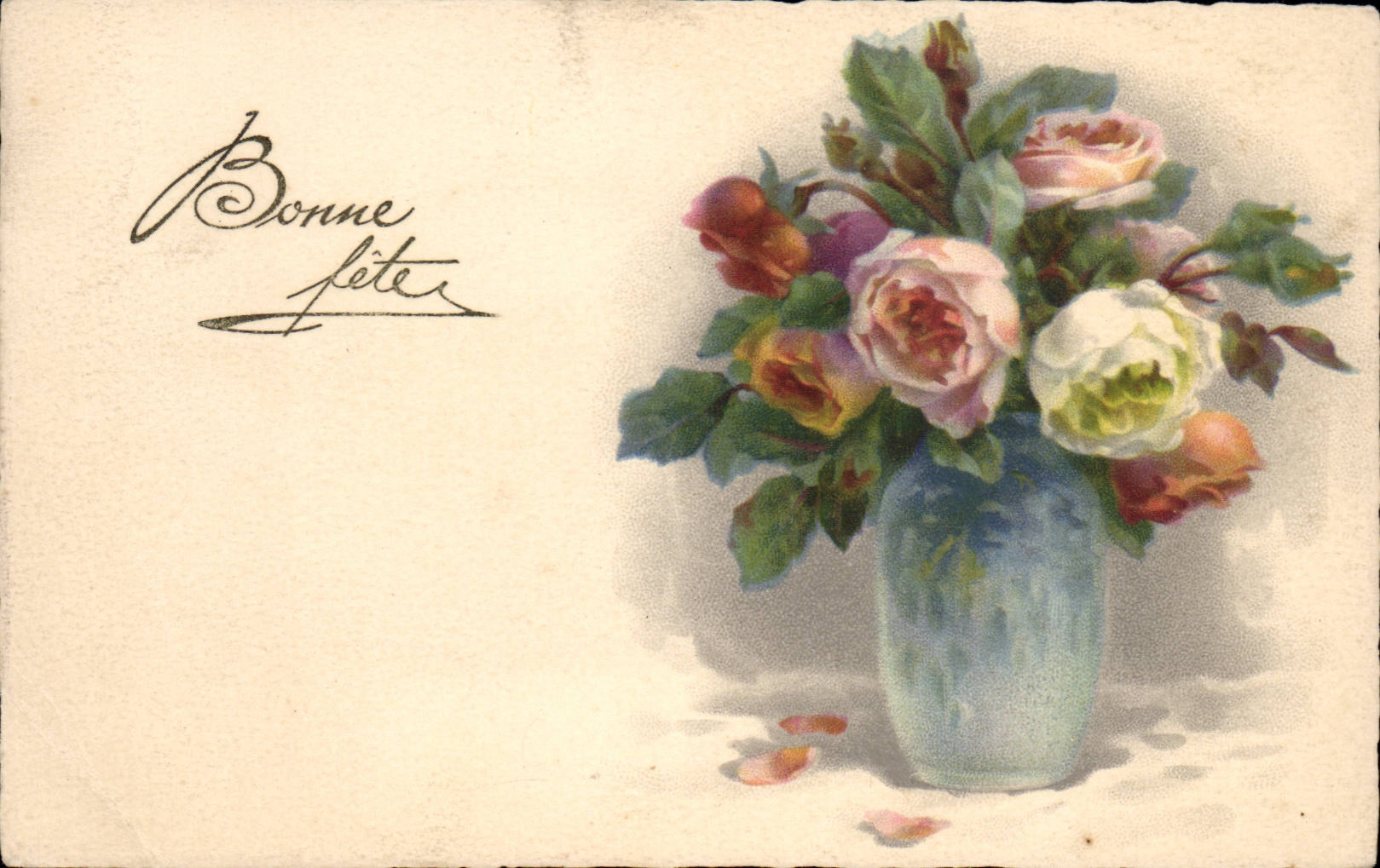 CPA Fleurs Bonne fete