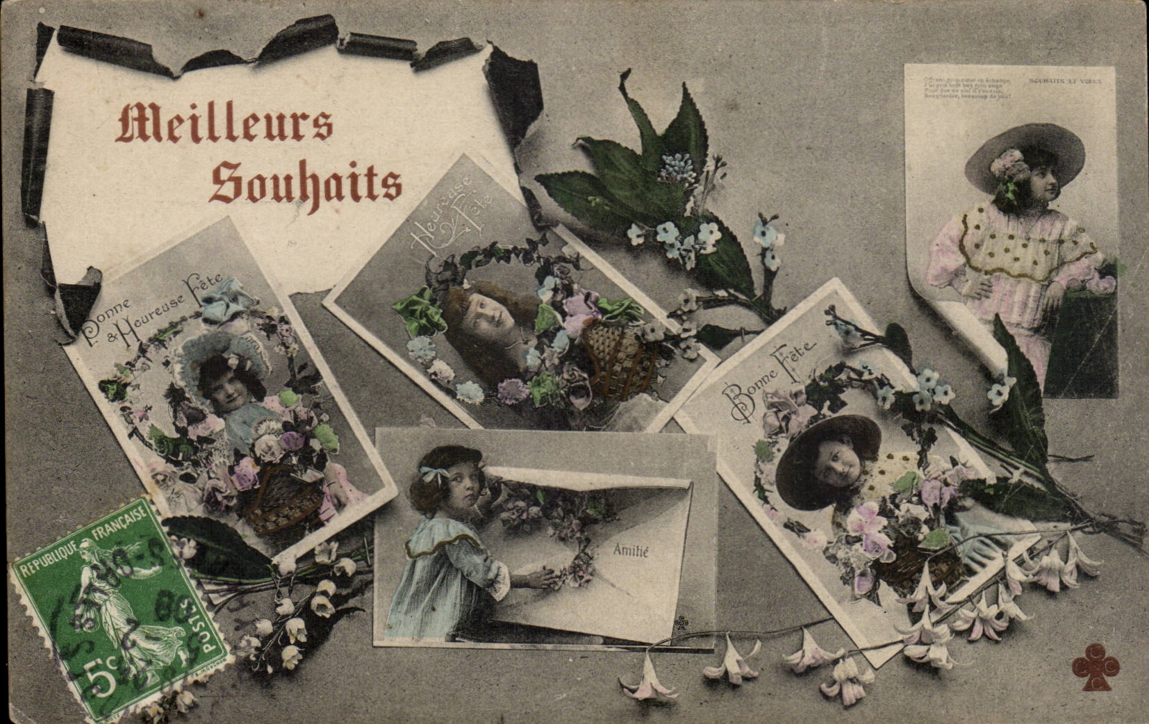CPA Fantaisie Meilleurs souhaits Enfants