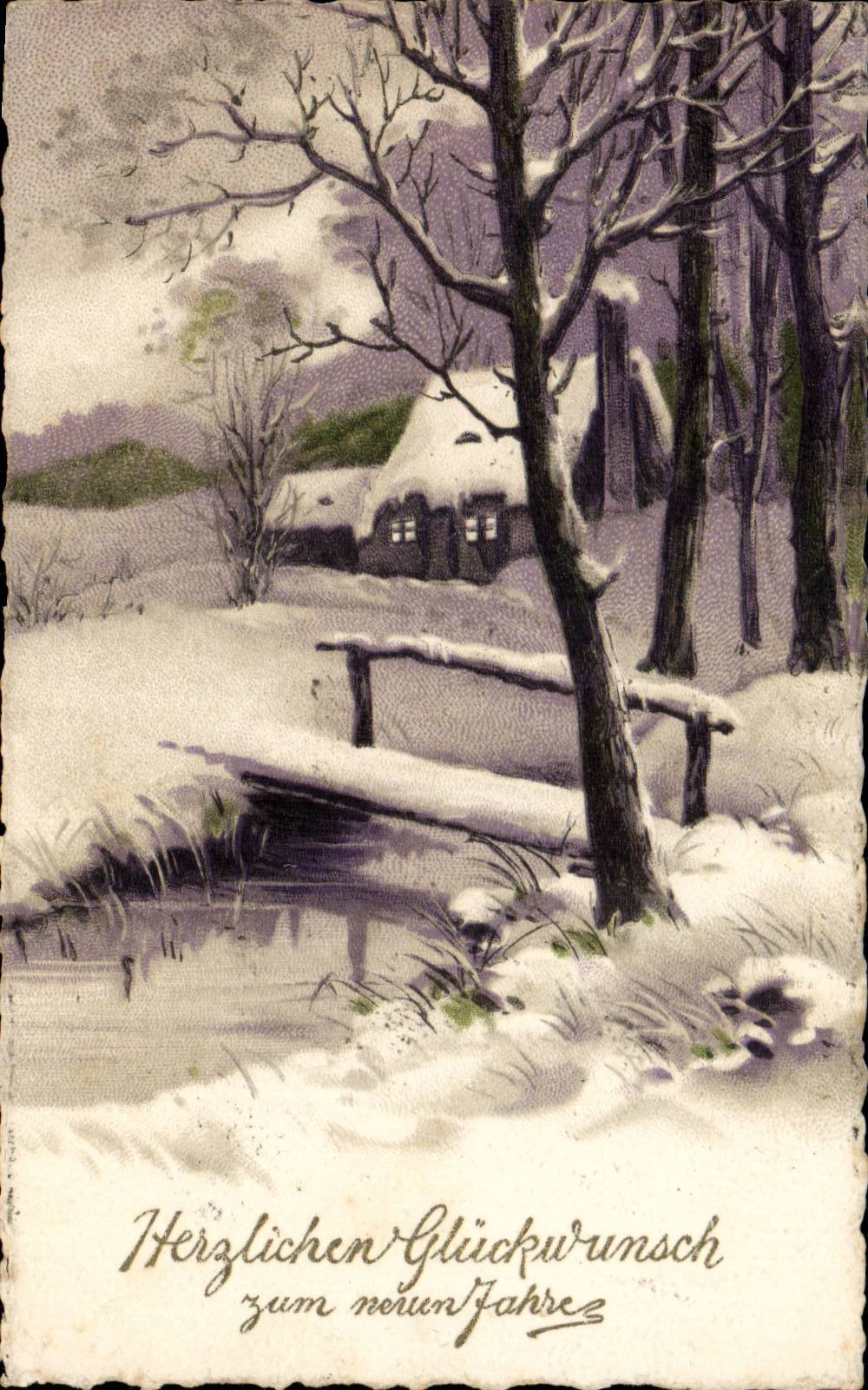 CPA Fantaisie Paysage sous la neige