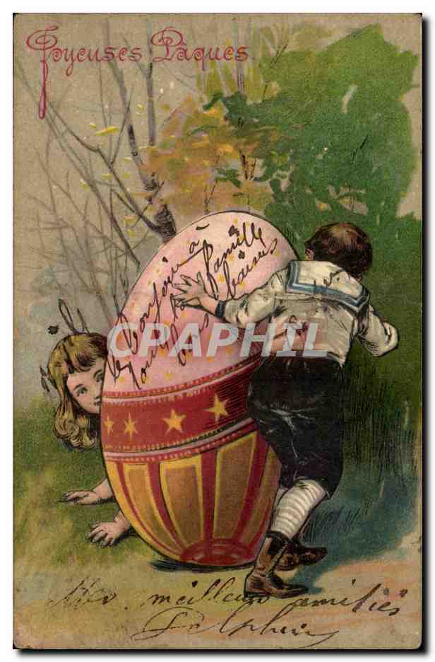 CPA Fantaisie Enfants Joyeuses Paques Easter