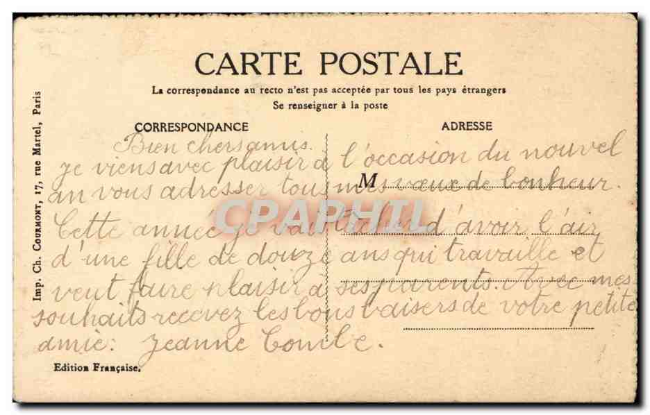 CPA Fantaisie Fleurs Salpiglosis — Verso