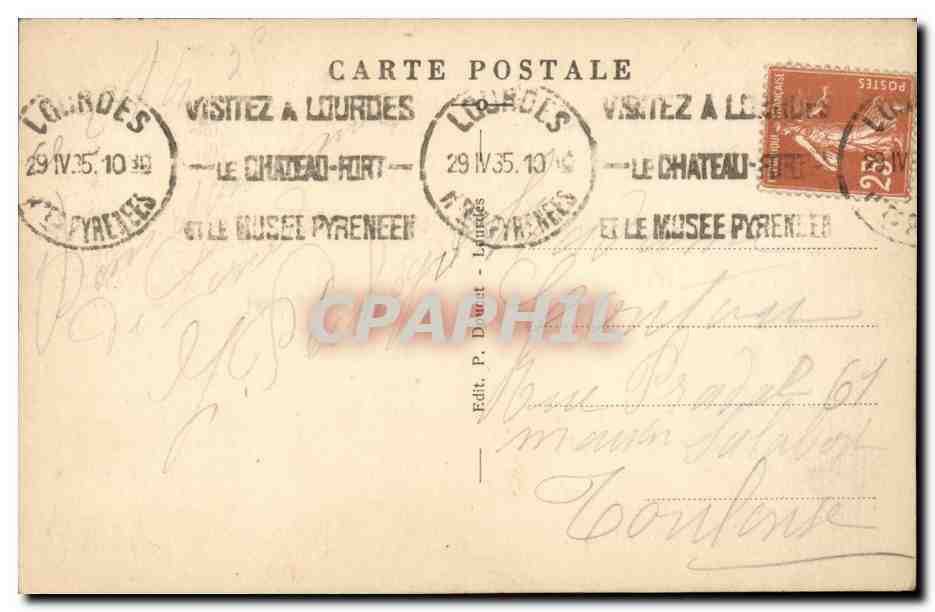 CPA Lourdes Sainte Bernadette Soubirous — Verso