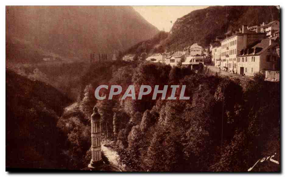 Saint-Sauveur-les-Bains — vue panoramique du village et du gavet — Éditions Silvestre