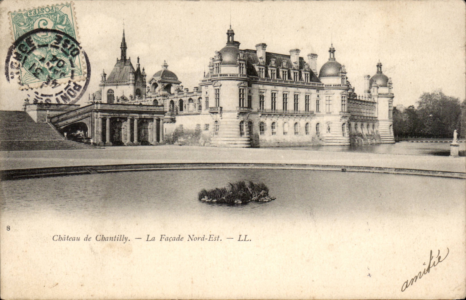 Chateau de Chantilly CPA la facade Nord Est