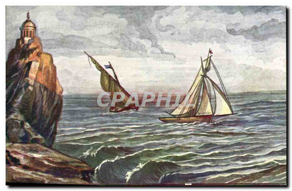 CPA Fantaisie Bord de mer Voilier
