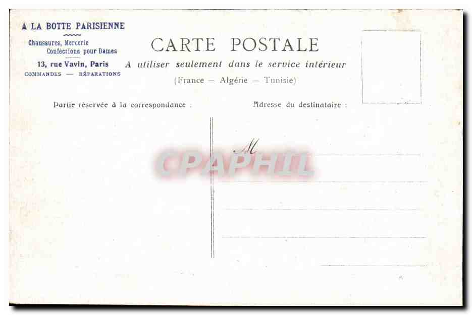 Paris CPA Le petit palais — Verso