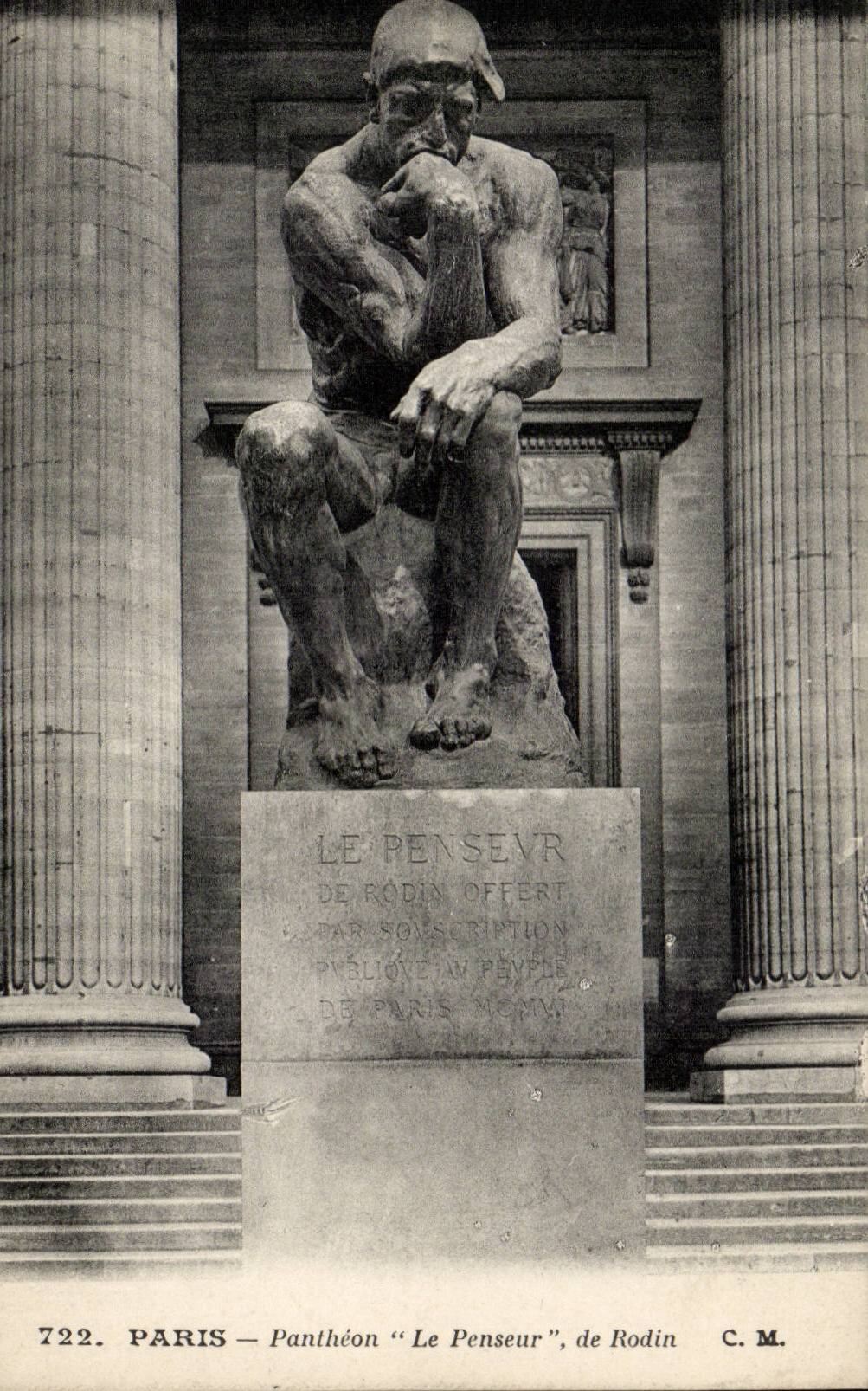 Paris CPA Pantheon Le penseur de Rodin