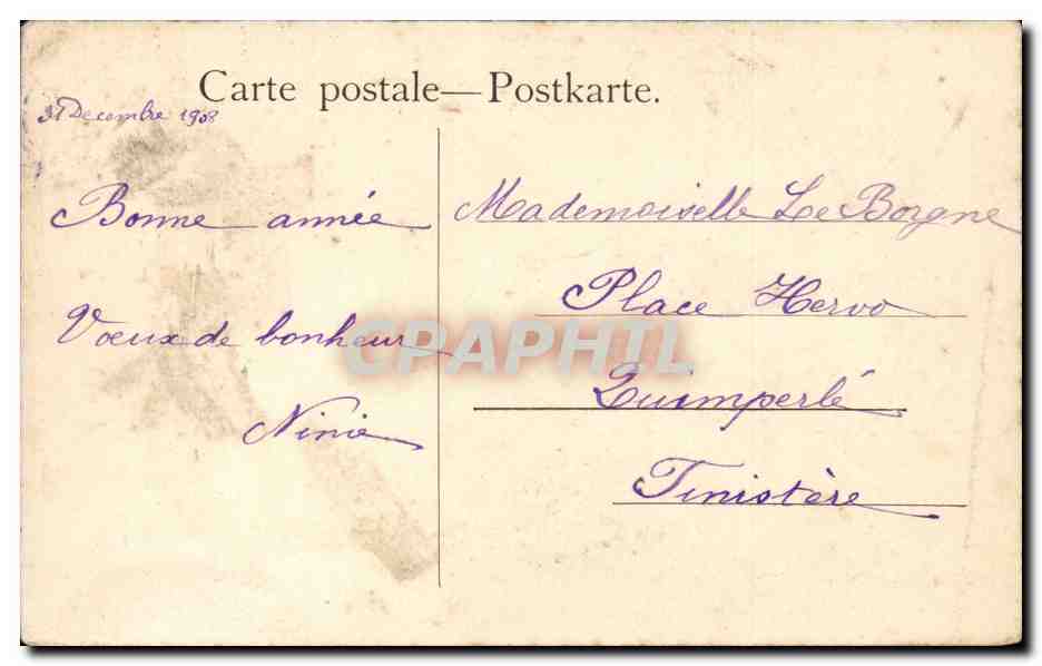 CPA Fantaisie Hayes paysage Femme en barque — Verso