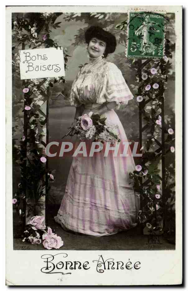 CPA Fantaisie Femme Bonne annee