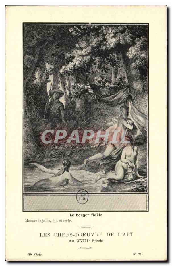 CPA Fantaisie Les chefs d'oeuvre de l'art au 18eme le berger fidele Moreau le jeune 