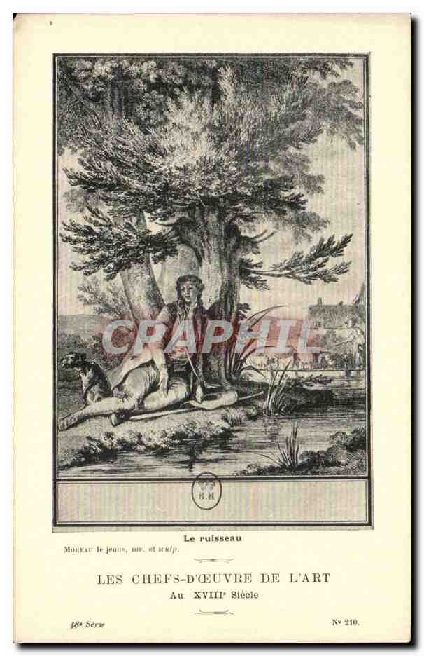 CPA Fantaisie Les chefs d'oeuvre de l'art au 18eme Le ruisseau Moreau le jeune