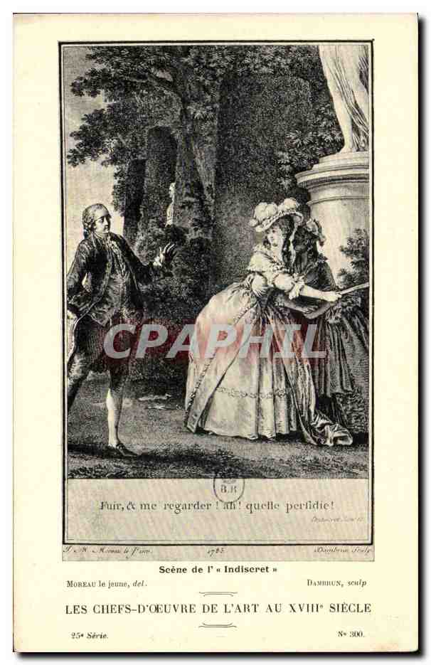 CPA Fantaisie Les chefs d'oeuvre de l'art au 18eme Scene de l'indiscret Moreau le jeune