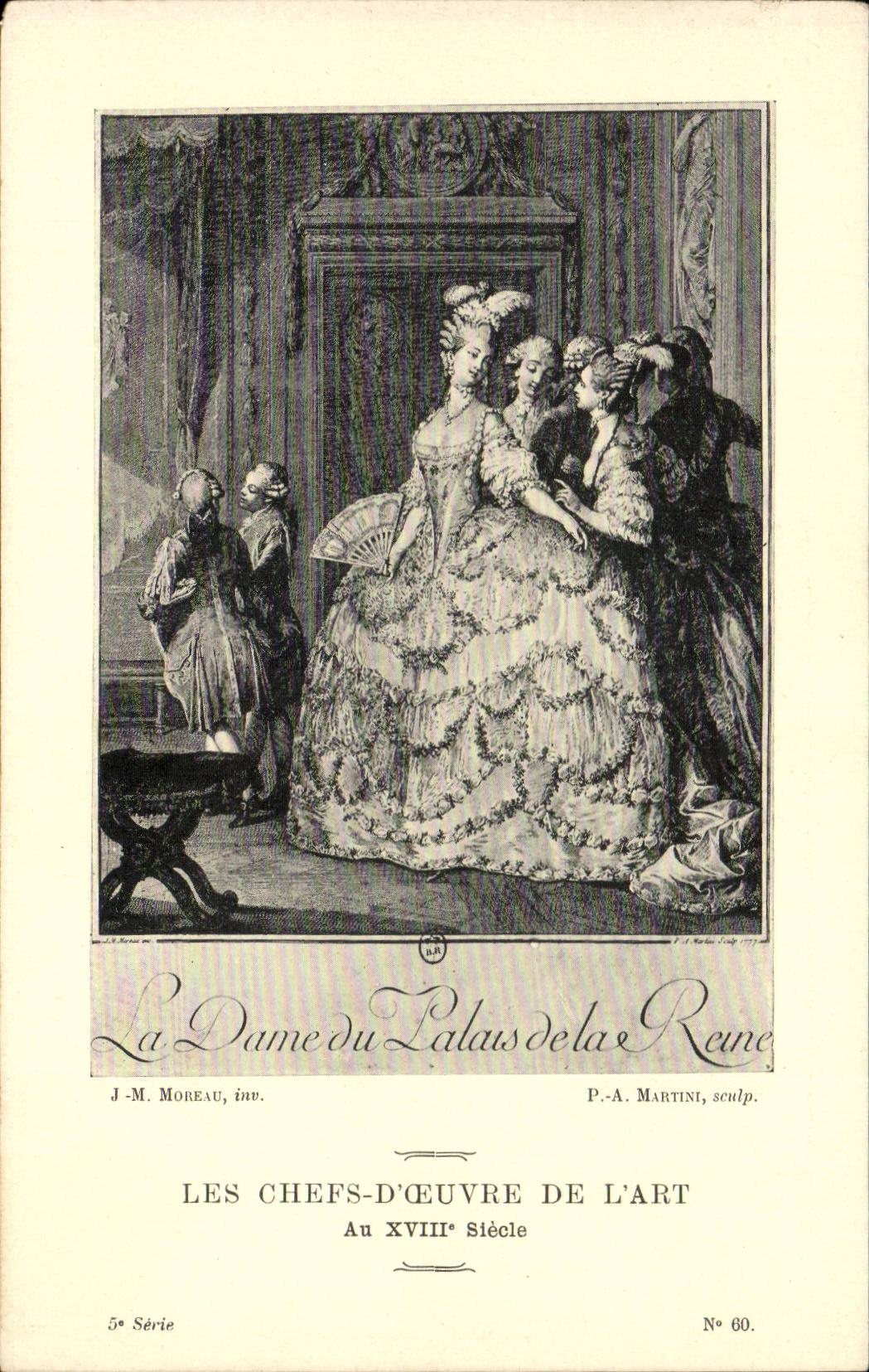 CPA Fantaisie Les chefs d'oeuvre de l'art au 18eme a dame du palais de la Reine Moreau le jeune