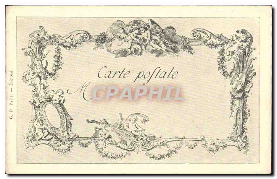 CPA Fantaisie Les chefs d'oeuvre de l'art au 18eme Les quatre coins Moreau le jeune — Rückseite