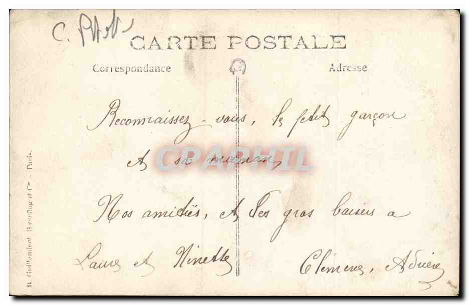 CARTE PHOTO Femme et enfant — Rückseite