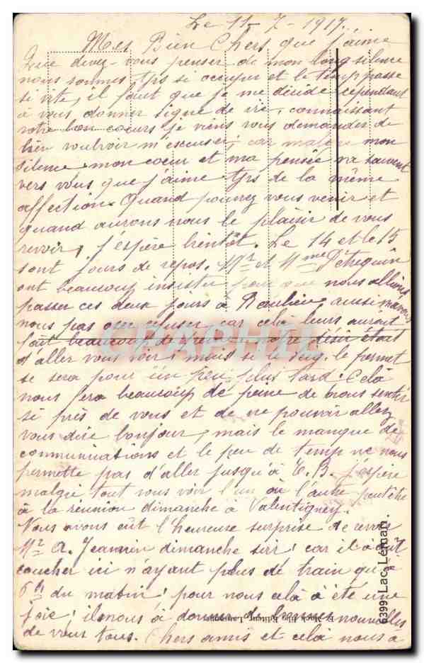 CPA PAysage et bateau su un lac — Rückseite