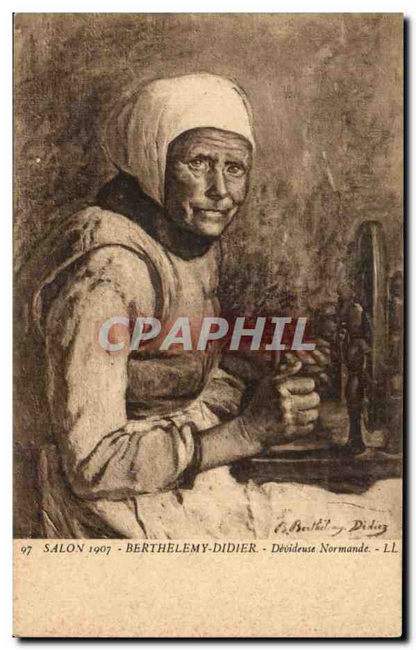 CPA SAlon 19807 Berthelemy Didier Devideuse Normande ( folklore costume )