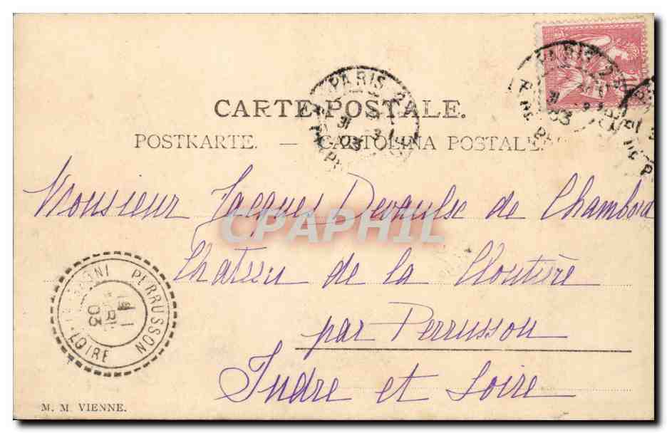 Femme en robe rose avec lapin et poussins — R. Wichera — éditeur non visible — Verso