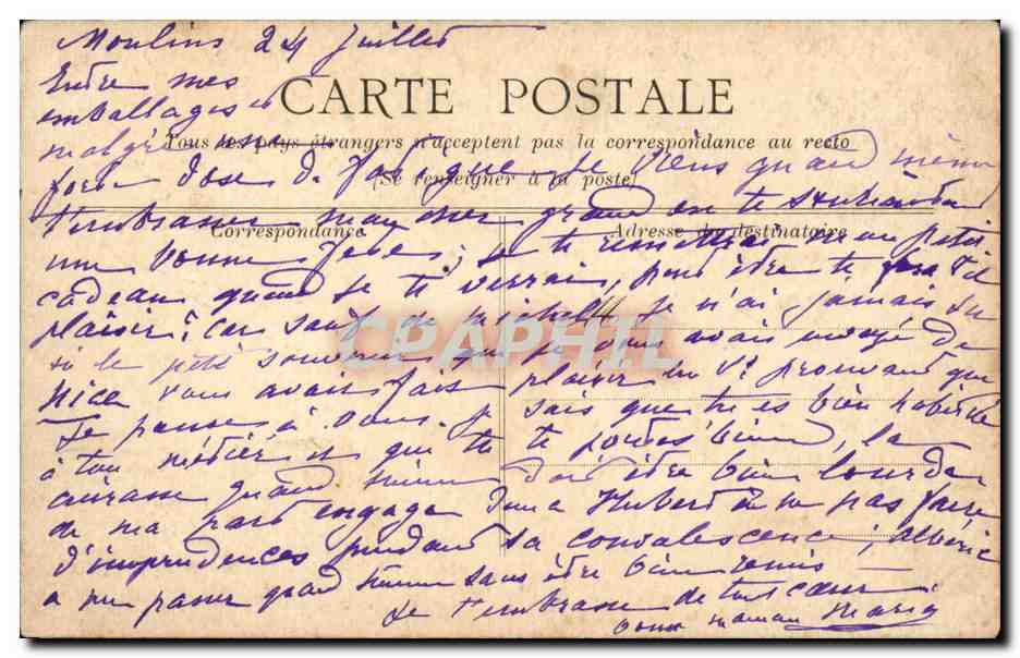 CPA Fantaisie Hirondelle — Rückseite