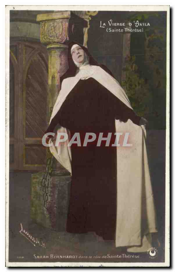 Sarah Bernhardt in der Rolle der Heiligen Thérèse — (Die Jungfrau von Avila) — unbekannter Verleger