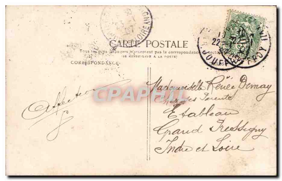 Sarah Bernhardt in der Rolle der Heiligen Thérèse — (Die Jungfrau von Avila) — unbekannter Verleger — Rückseite