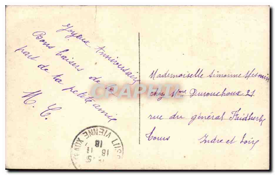 CPA Fantaisie Femme Bonne fete — Rückseite