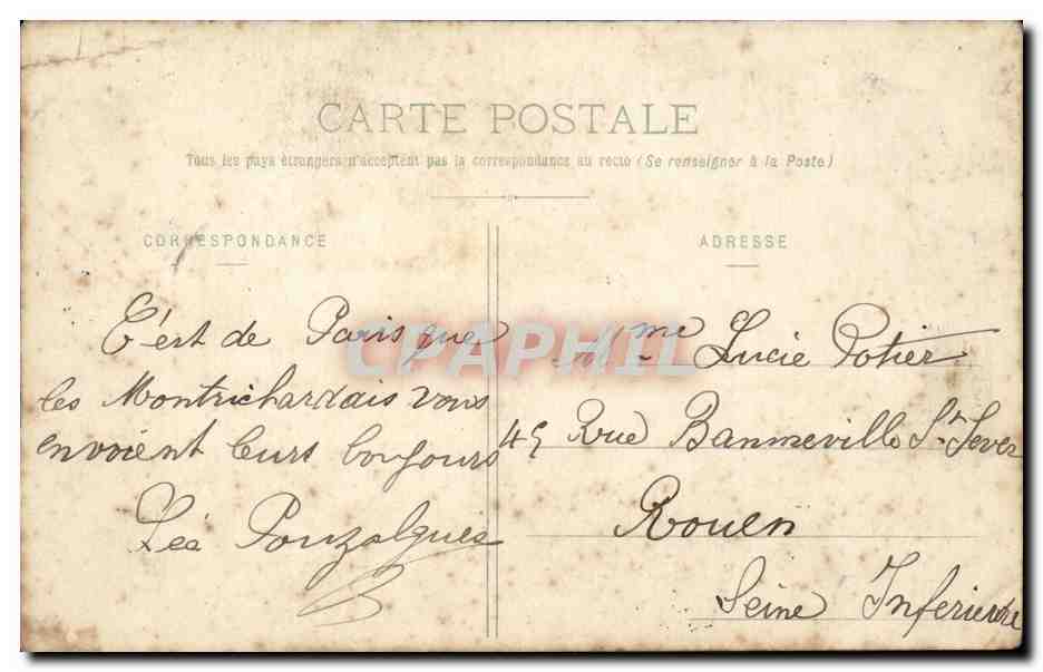 Paris CPA Colonne de la Bastille — Rückseite