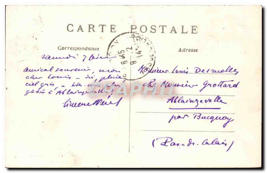 Paris CPA Musee de Cluny Le jardin — Rückseite