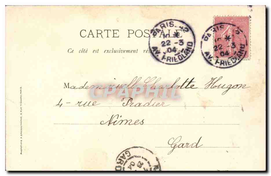 Paris CPA Institution des religieuses de Saint Joseph Rue de Monceau Chapelle — Verso