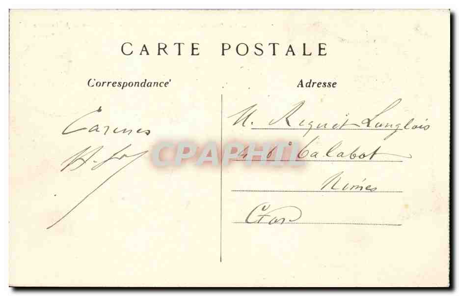 Paris CPA La rue de Rivoli Le jardin des Tuileries — Rückseite